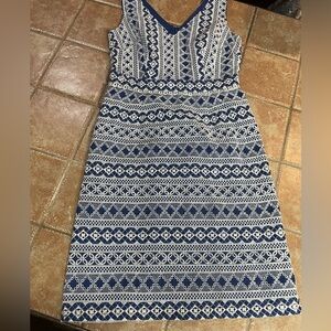 Boden blue and white eyelet dress